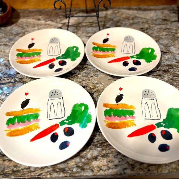 Lenox | Kate Spade “All In Good Taste” App Plates, Set of 4 - Picture 1 of 5